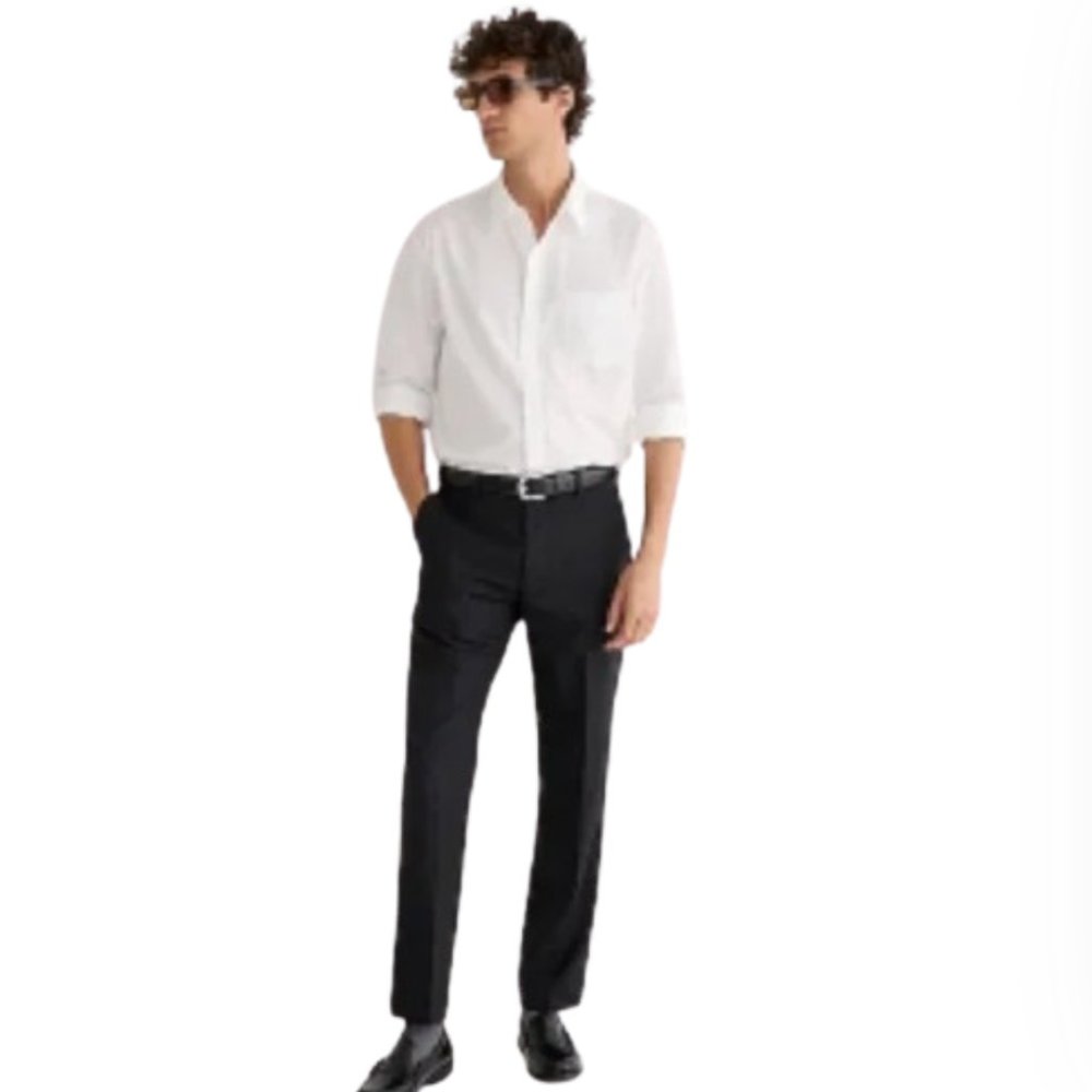 NWT JCrew Loro Piano Ludlow Pants Slacks Mens 33 34 Black Classic Straight Leg